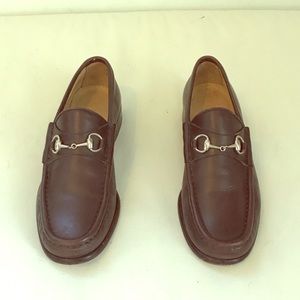 Brown Gucci loafers 36c silver horse bit